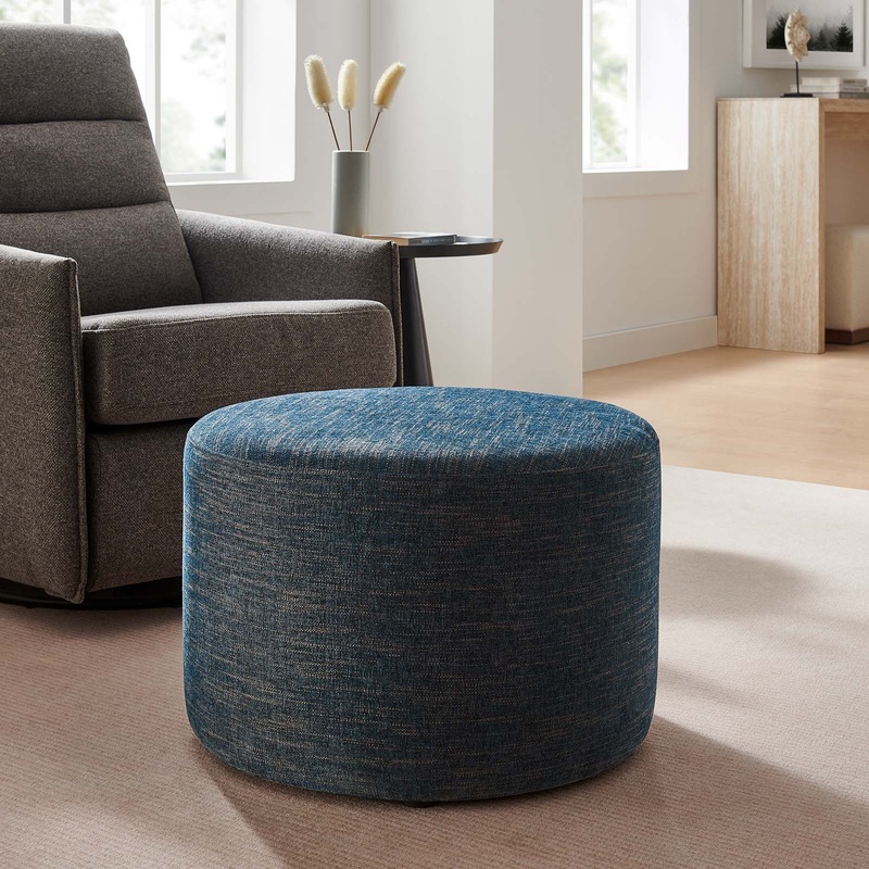 Callum Large 23" Round Woven Heathered Fabric Upholstered Ottoman By Modway - EEI-6645