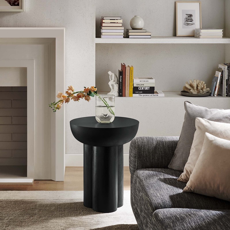 Caspian Round Concrete Side Table By Modway - EEI-6761