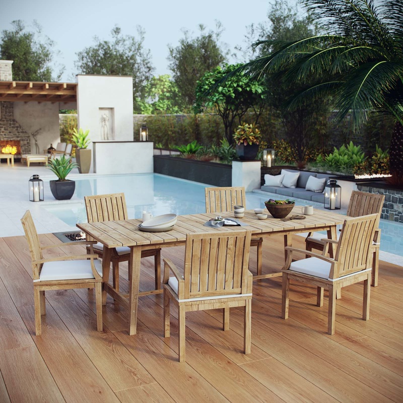 Marina 7 Piece Outdoor Patio Teak Dining Set By Modway - EEI-3308