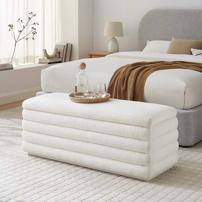 Mezzo Boucle Upholstered Storage Bench By Modway - EEI-6665