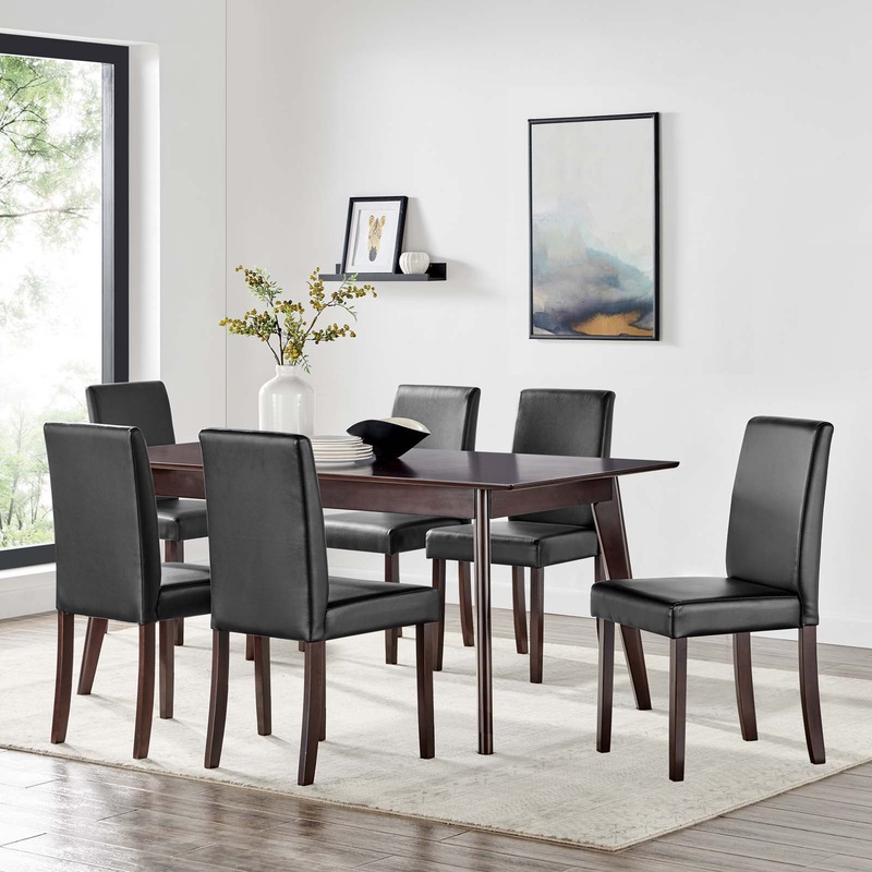 Prosper 7 Piece Faux Leather Dining Set By Modway - EEI-4188