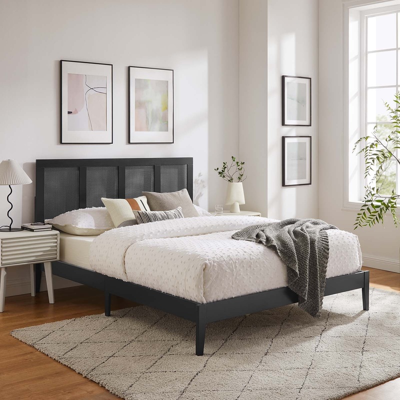 Sirocco Rattan and Wood Queen Platform Bed By Modway - MOD-7154