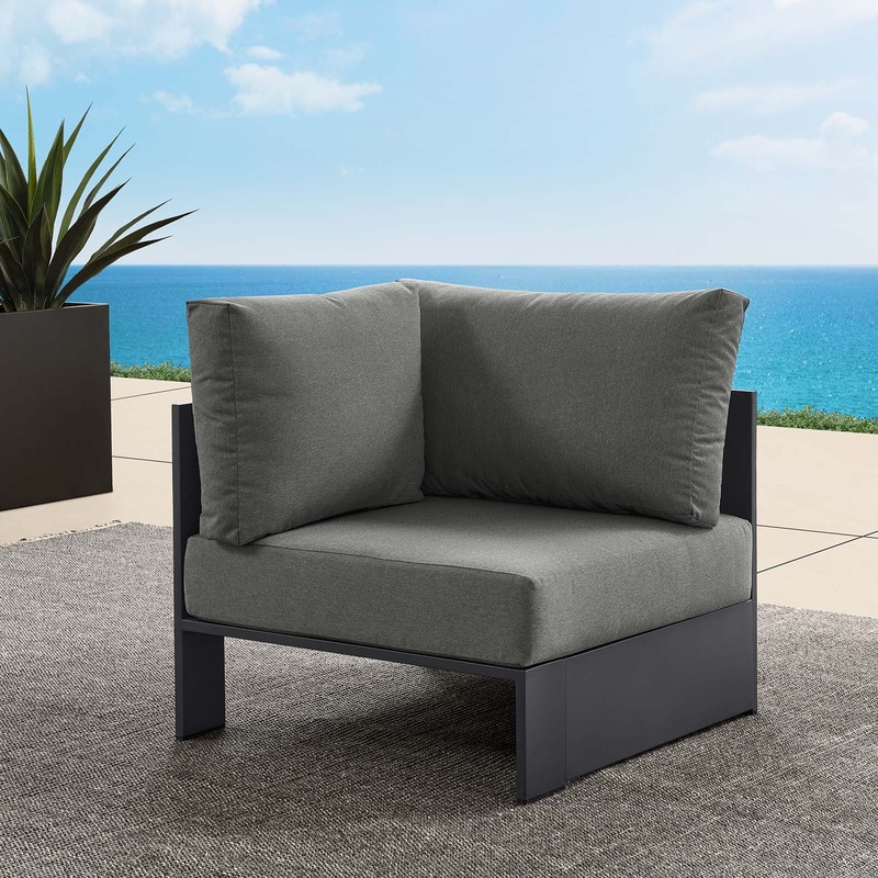 Tahoe Outdoor Patio Powder-Coated Aluminum Modular Corner Chair By Modway - EEI-6631