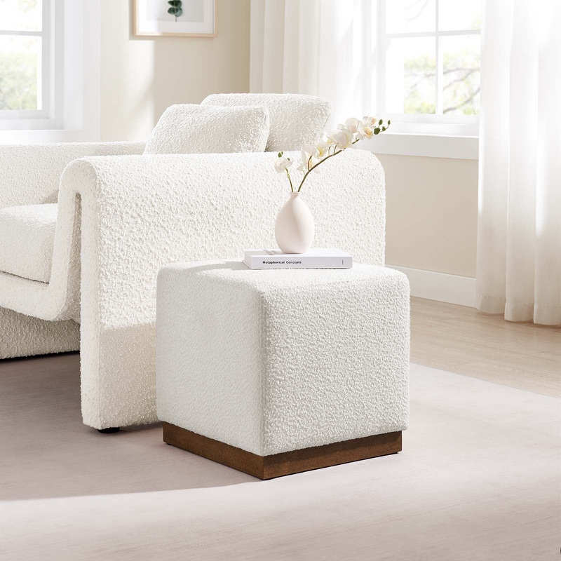 Tilden 17" Square Boucle Upholstered Ottoman By Modway - EEI-6641