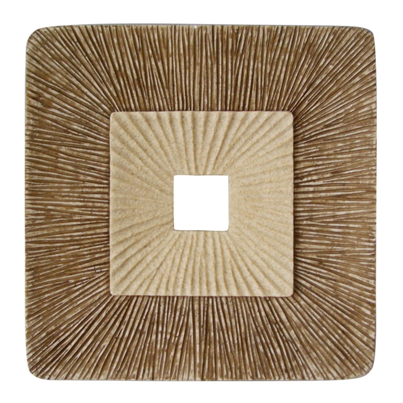 Screen Gems Concave Square Double Layer Ribbed Wall Plaque