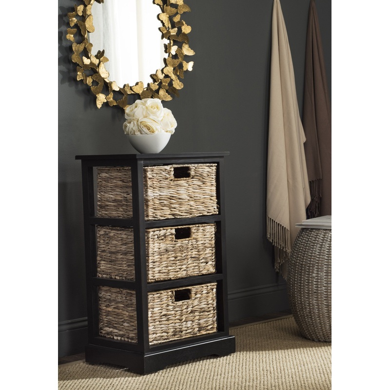 Safavieh Halle 3 Wicker Basket Storage Side Table