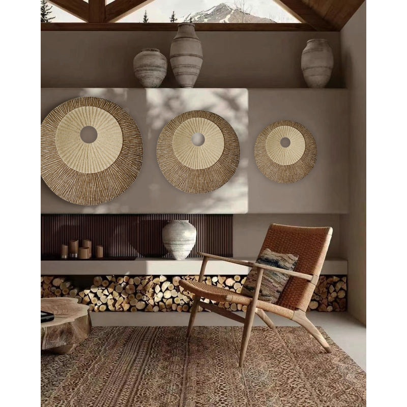 Screen Gems Round Double Layer Ribbed Wall Plaque