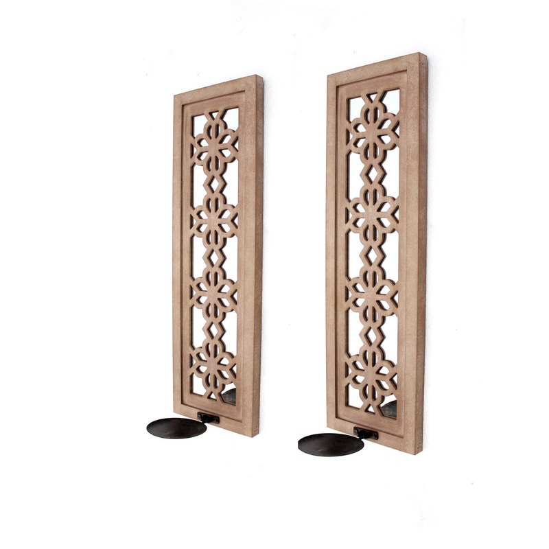 Screen Gems S/2 Wood Candle Holder - WD-082