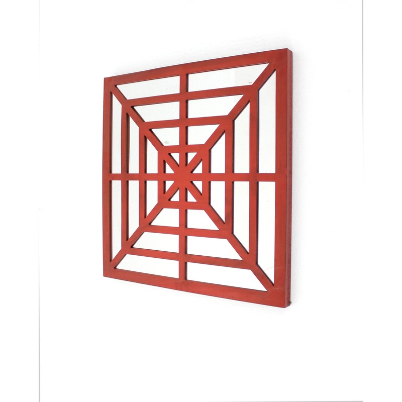 Screen Gems Square Red Mirror Wall Decor - Set of 2 - WD-104