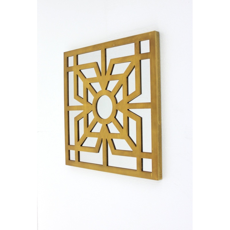 Screen Gems Square Yellow Mirror Wall Decor - Set of 2 - WD-103