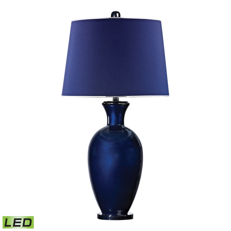 Dimond Lighting Navy Blue Glass Lamp With Navy Shade