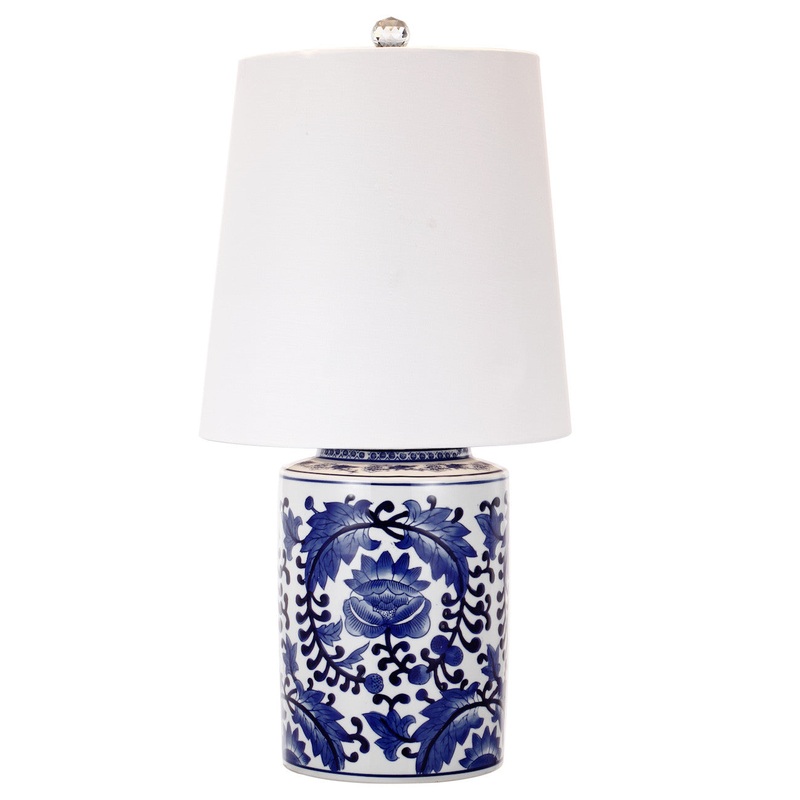 A&B Home White & Blue Table Lamp