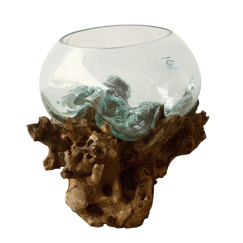 Bramwell Teak Root Base Candle Holder - Set Of 2