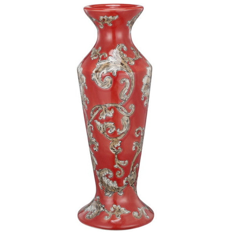 Ceramic Red Candle Holder - Set Of 2