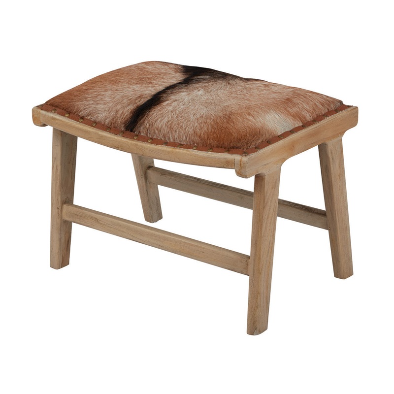 Dimond Home Organic Modern Hairon Leather Ottoman