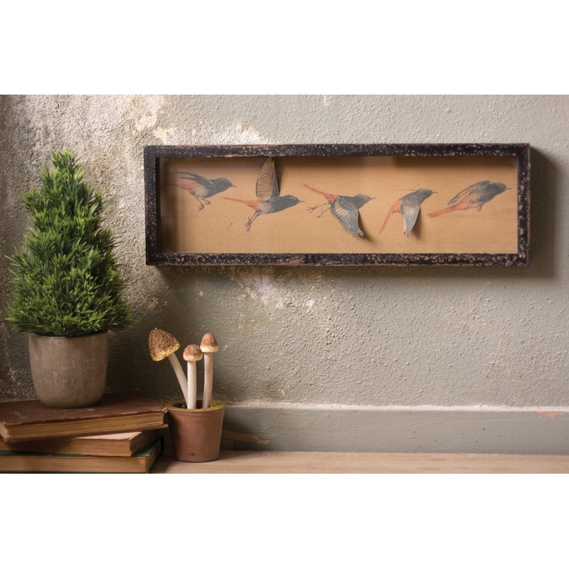 Kalalou Framed Paper Flying Bird Under Glass