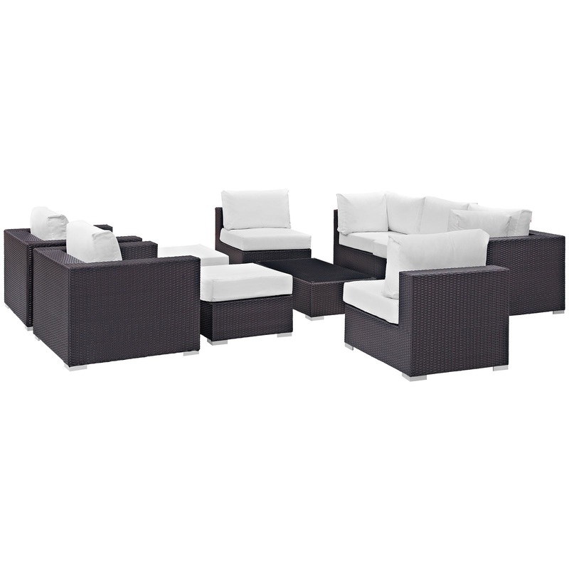 Modway Convene 10 Piece Outdoor Patio Sectional Set - EEI-2169