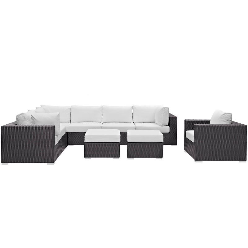 Modway Convene 9 Piece Outdoor Patio Sectional Set - EEI-2208