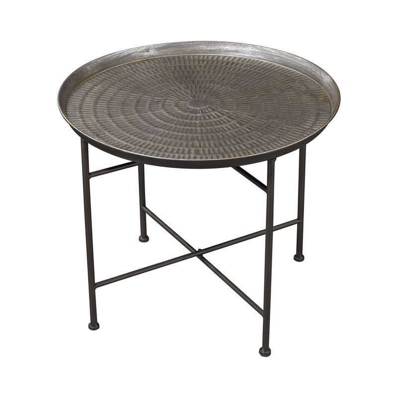 Sterling Industries Embossed Pewter Accent Table