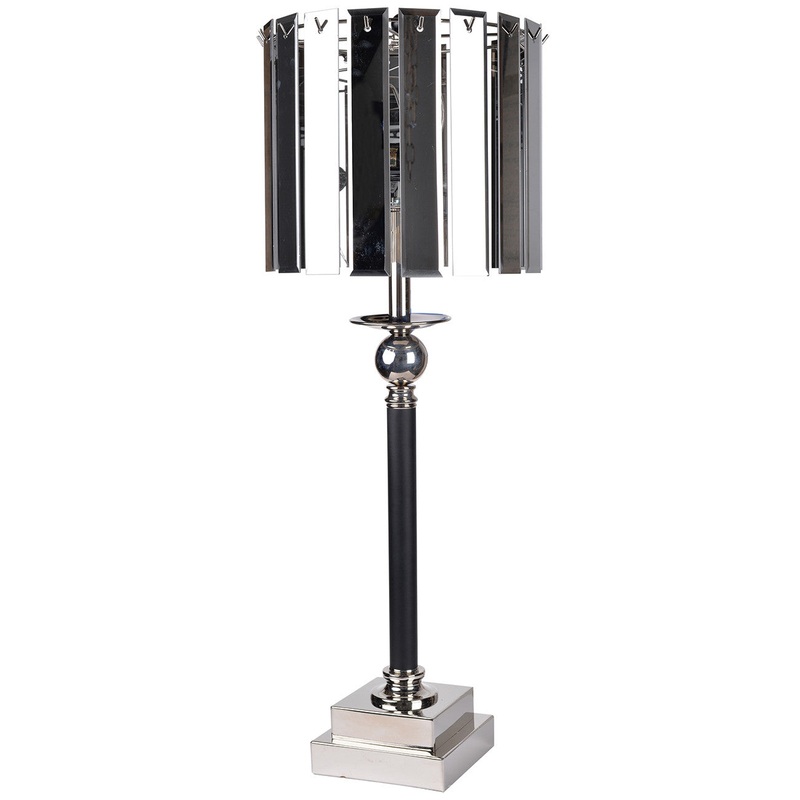 A&B Home Cabrini Lamp With Smoked Glass Shade