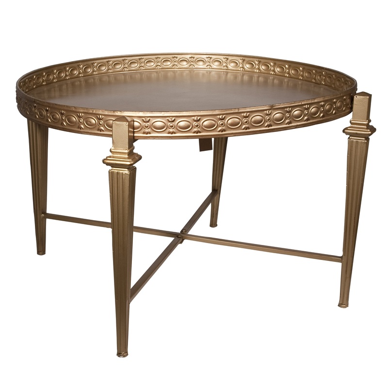 A&B Home Cocktail Table With Gold Finish