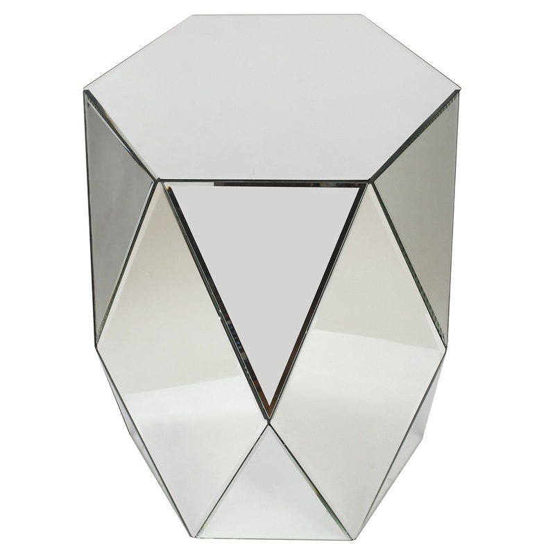 A&B Home Geometric Mirrored Accent Table