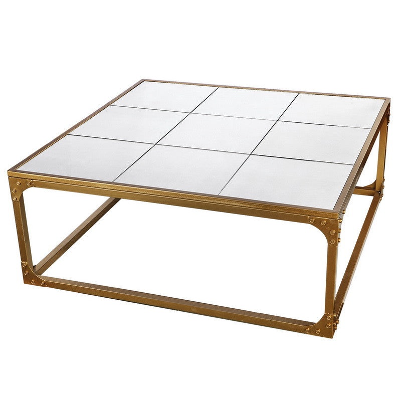A&B Home Glass/Iron Cocktail Table