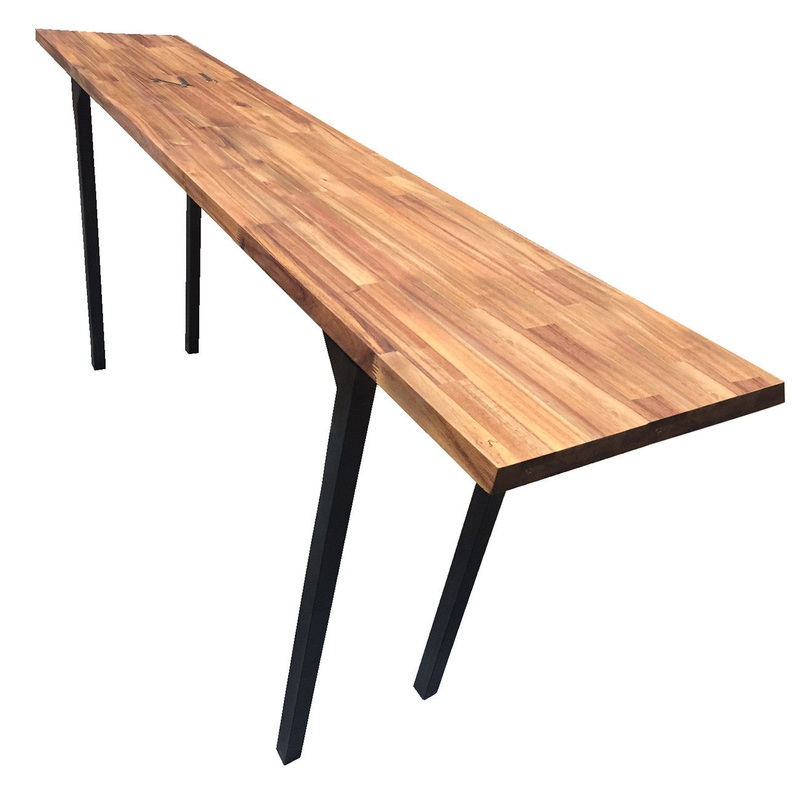 A&B Home Grand Acacia/Metal Modern Console Table