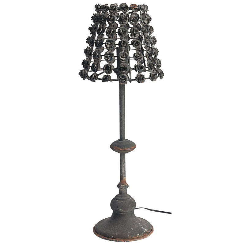 A&B Home Gray Flower Table Lamp - Set Of 2
