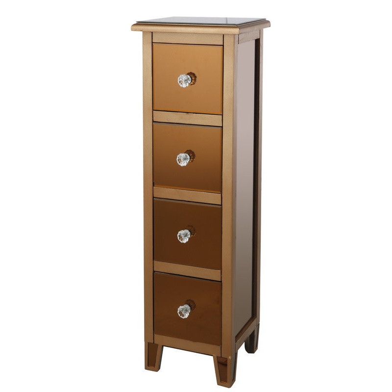 A&B Home Mirrored 4-Drawer Cabinet