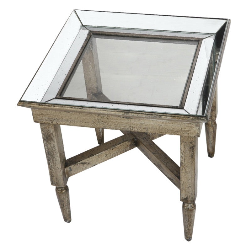 A&B Home Jordan Mirrored Side Table