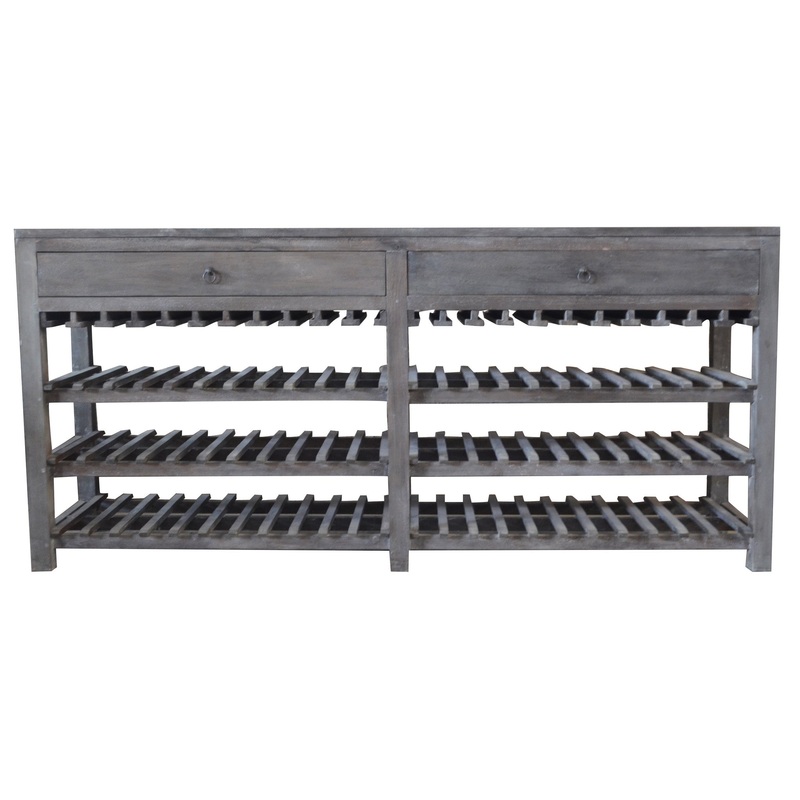 A&B Home Rhodes Cafe Wood Wine Rack With Drawers