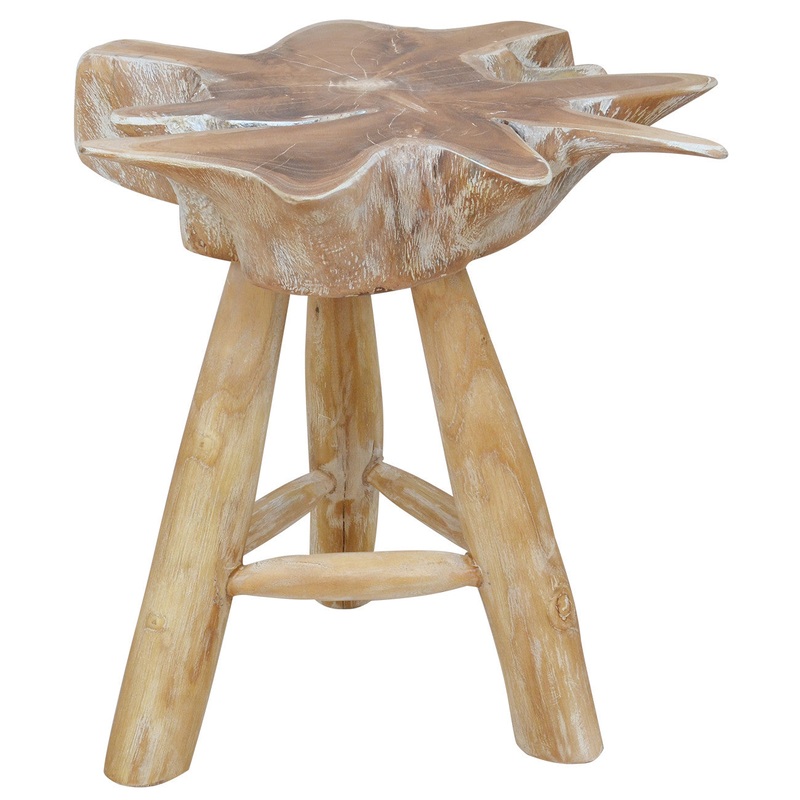 A&B Home Teak Wood Stool