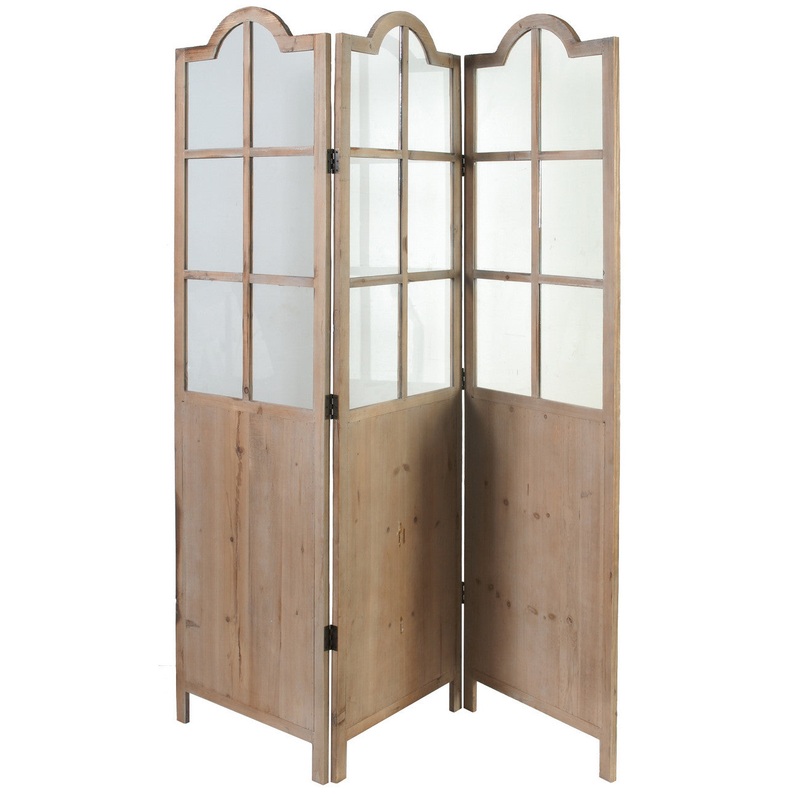 A&B Home Vera Wood 3-Panel Screen