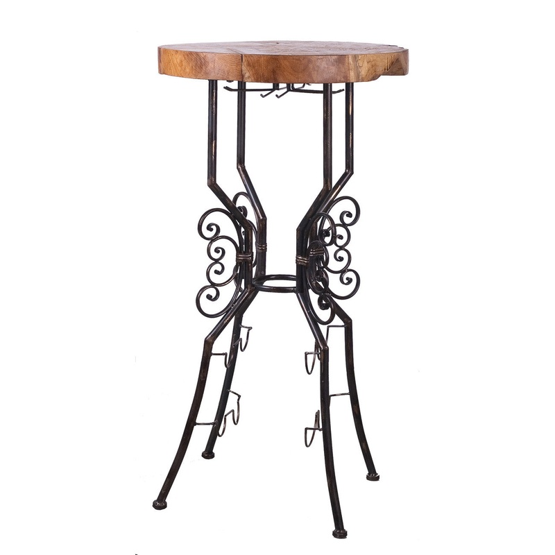 A&B Home Wood/Metal Bar Table
