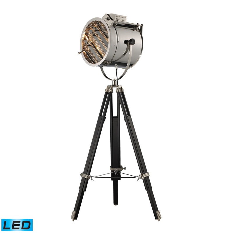 Dimond Lighting Curzon Adjustable Floor Lamp in Chrome and Black
