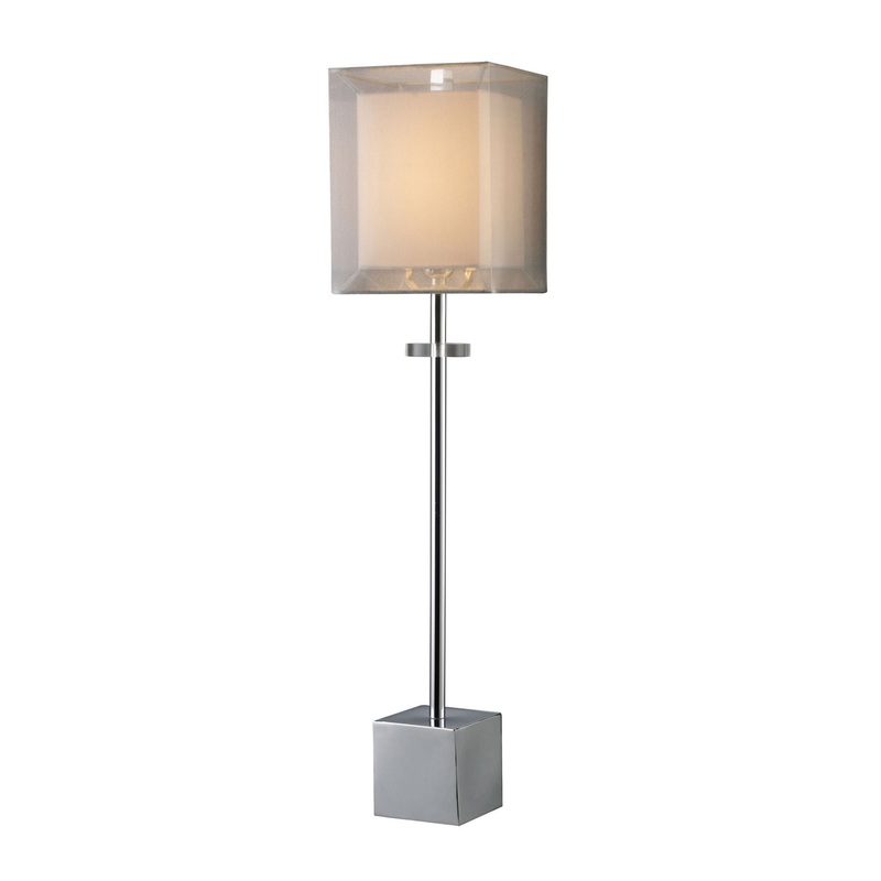 Dimond Lighting Exeter Table Lamp In Chrome With Double-Framed Shade