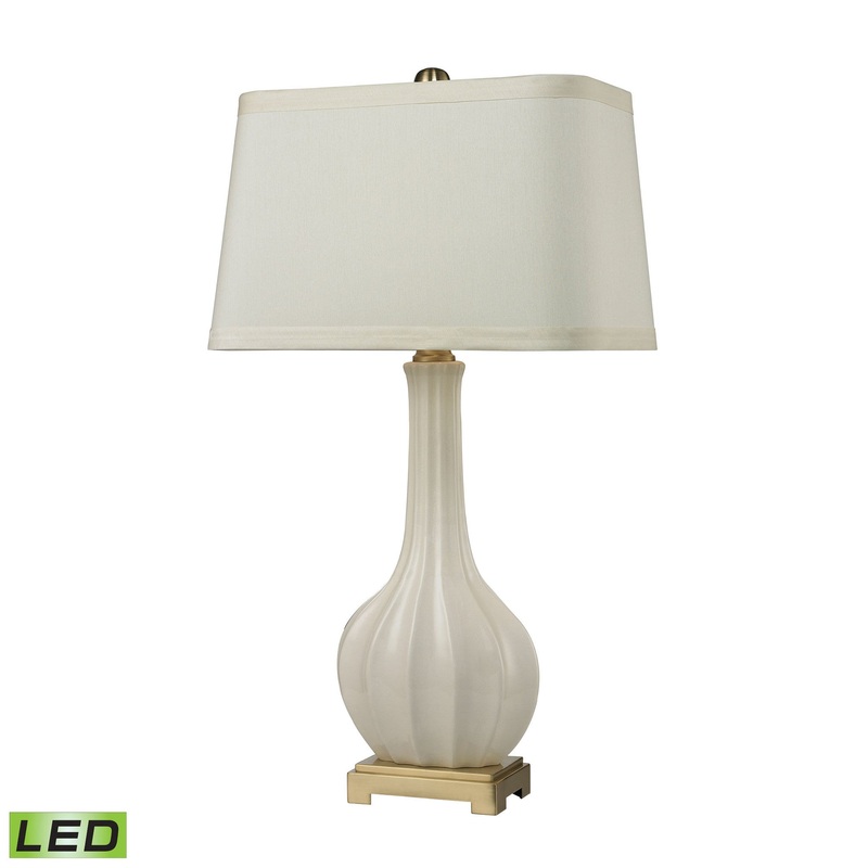 Dimond Lighting Fluted Ceramic Table Lamp in White Glaze