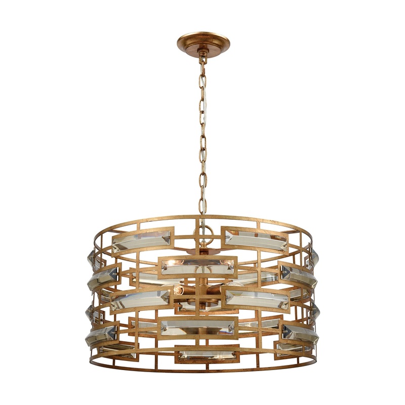 Dimond Lighting Gold Metro Crystal Pendant