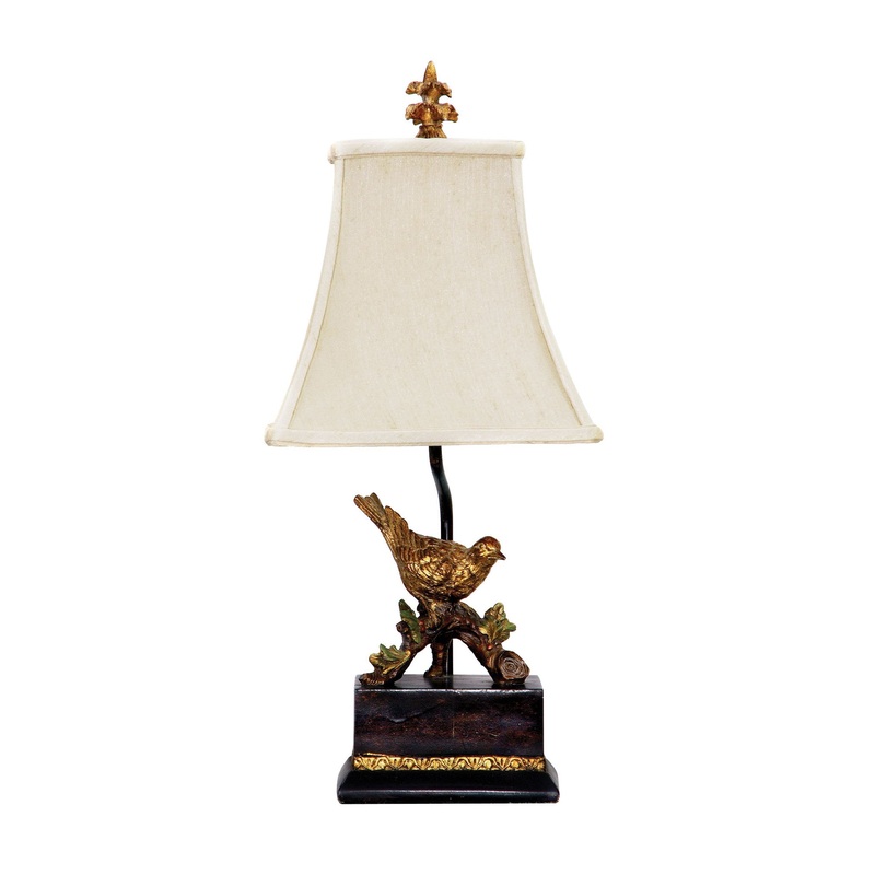 Dimond Lighting Perching Robin Table Lamp in Gold Leaf and Black