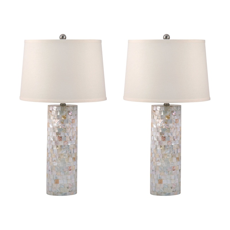 Dimond Lighting Mother Of Pearl Cylinder Table Lamps - Set Of 2