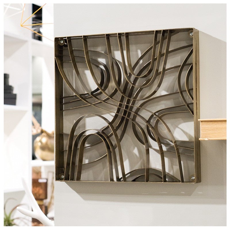 Gold Leaf Design Group Metal Wood Grain Panel - Set Of 2