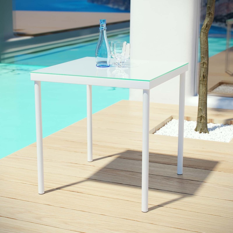 Modway Harmony Outdoor Patio Aluminum Side Table - White - EEI-2604