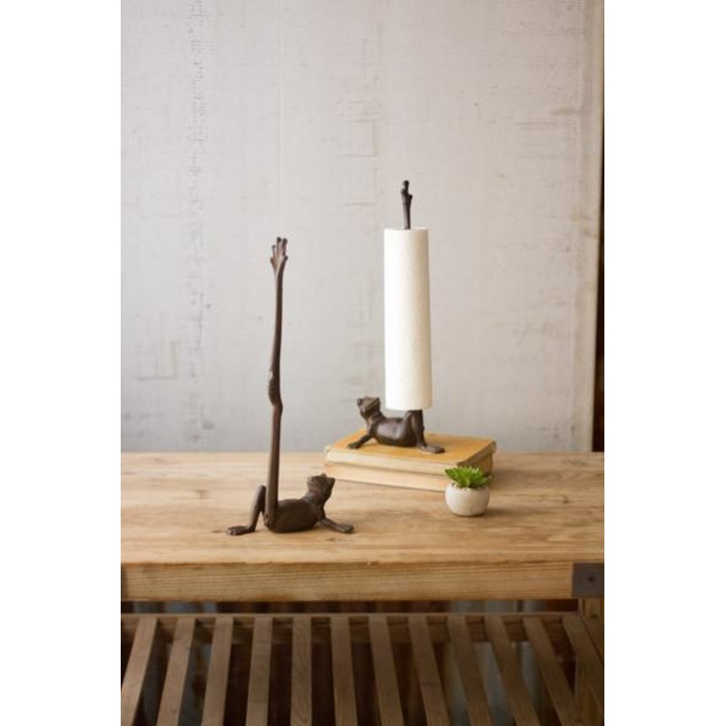 Kalalou Cast Iron Frog Paper Towel Holder