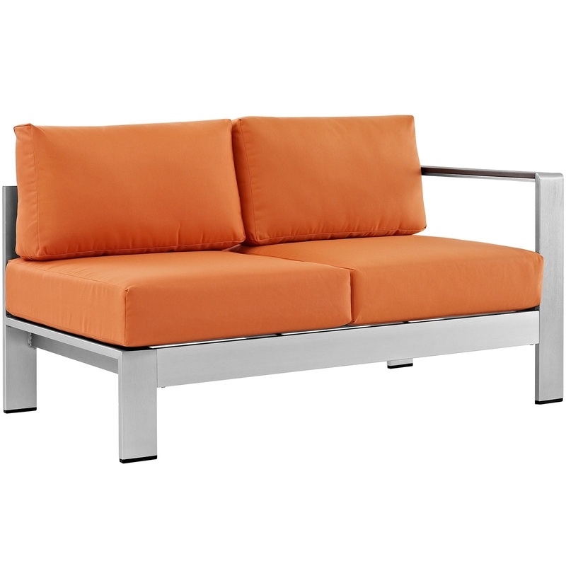 Modway Shore Right-Arm Corner Sectional Outdoor Patio Aluminum Loveseat - EEI-2262