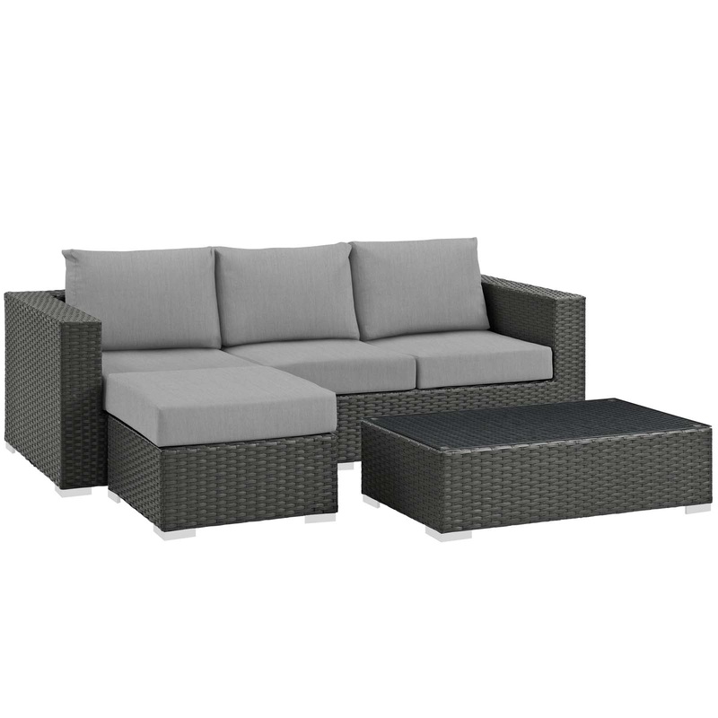 Modway Sojourn 3 Piece Outdoor Patio Sunbrella Sectional Set - EEI-1889 - EEI-1889