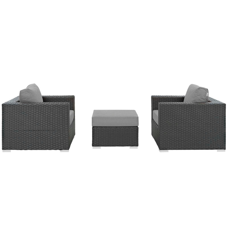 Modway Sojourn 3 Piece Outdoor Patio Sunbrella Sectional Set - EEI-1891 - EEI-1891