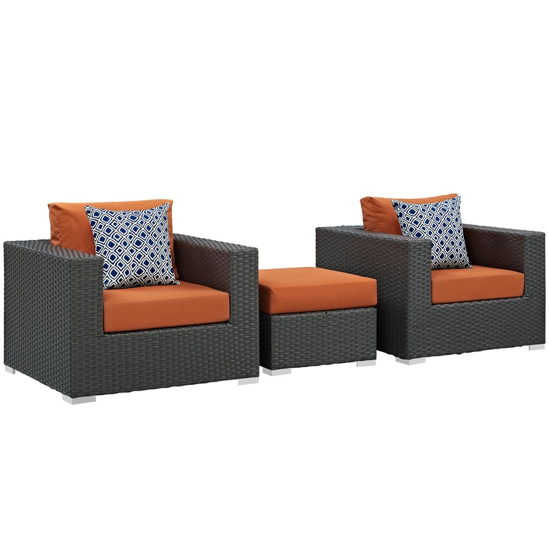 Modway Sojourn 3 Piece Outdoor Patio Sunbrella Sectional Set - EEI-2386 - EEI-2386