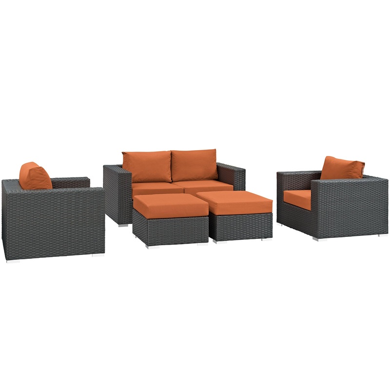 Modway Sojourn 5 Piece Outdoor Patio Sunbrella Sectional Set - EEI-1879 - EEI-1879