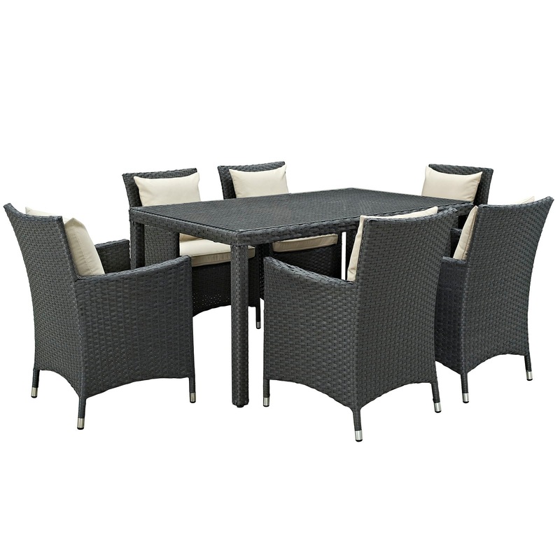 Modway Sojourn 7 Piece Outdoor Patio Sunbrella Dining Set - EEI-2312 - EEI-2312